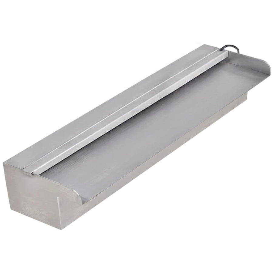 Zwembadwaterval 'S Rechthoekig Roestvrij Staal 45 cm met LED