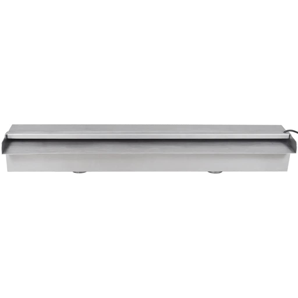 Zwembadwaterval 'S Rechthoekig Roestvrij Staal 60 cm met LED