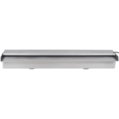 Zwembadwaterval 'S Rechthoekig Roestvrij Staal 60 cm met LED