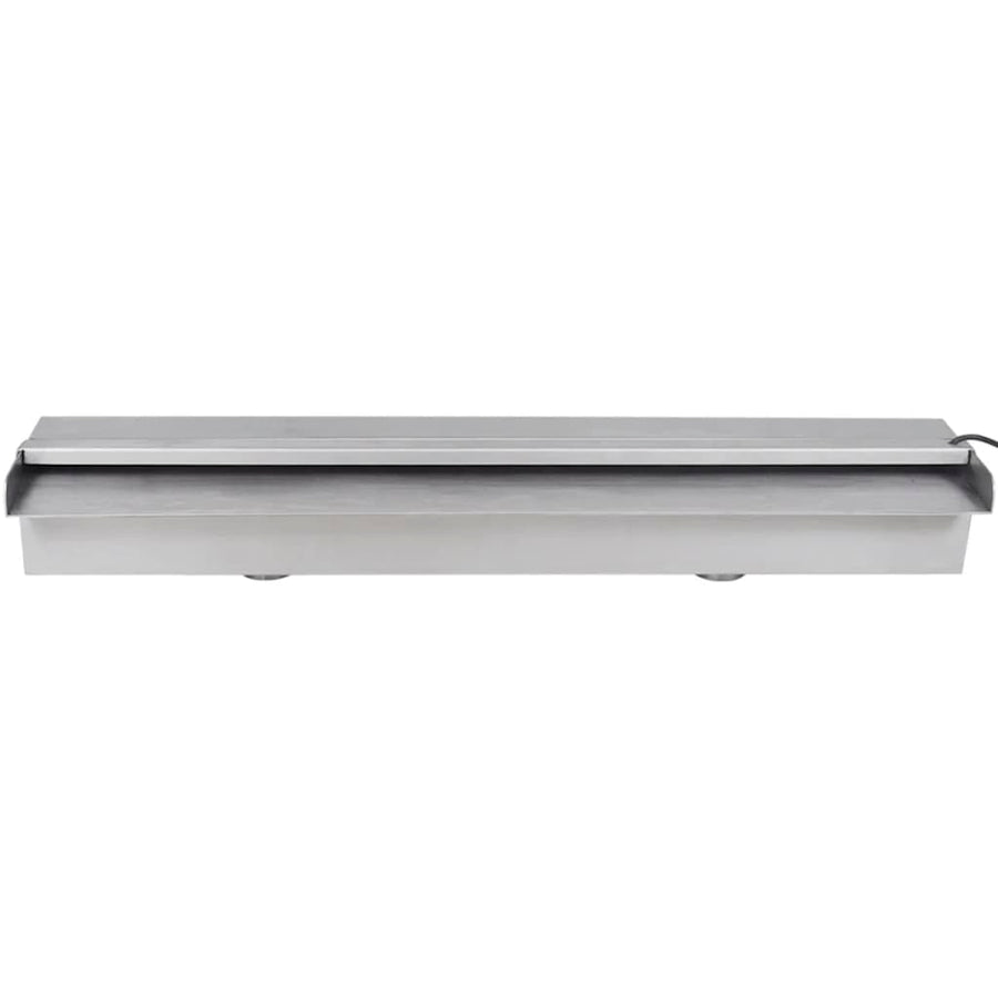 Zwembadwaterval 'S Rechthoekig Roestvrij Staal 60 cm met LED