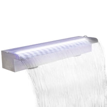Zwembadwaterval 'S Rechthoekig Roestvrij Staal 60 cm met LED