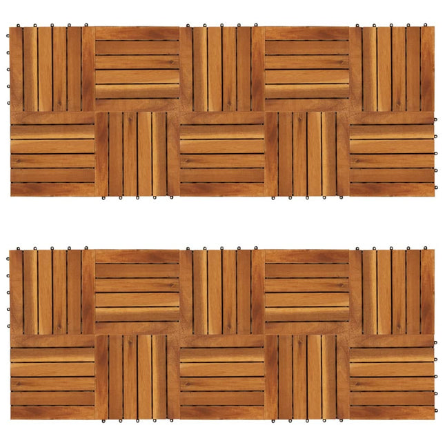 Terrastegels Verticaal Patroon 30 X 30 Cm Acacia Set Van 20 Bruin Patroon 2