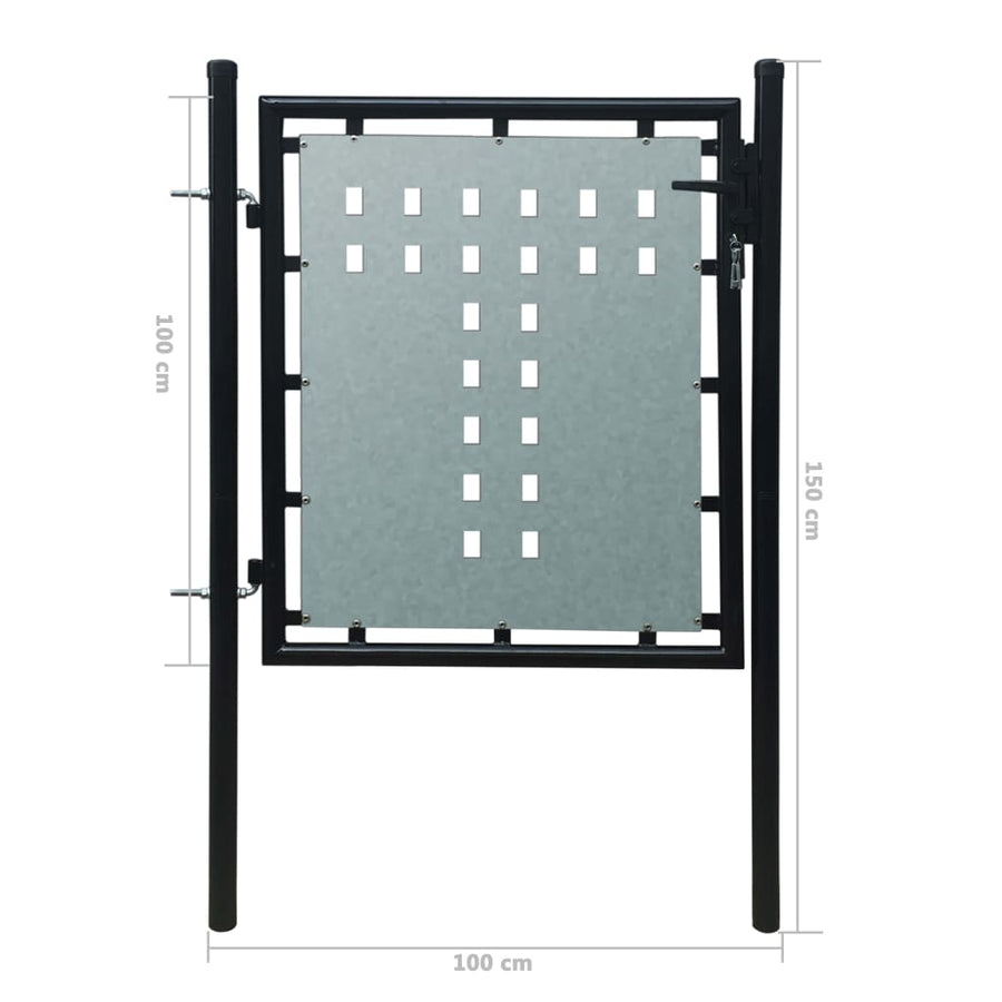 Poort enkel 100x150 cm zwart 100 x 150 cm