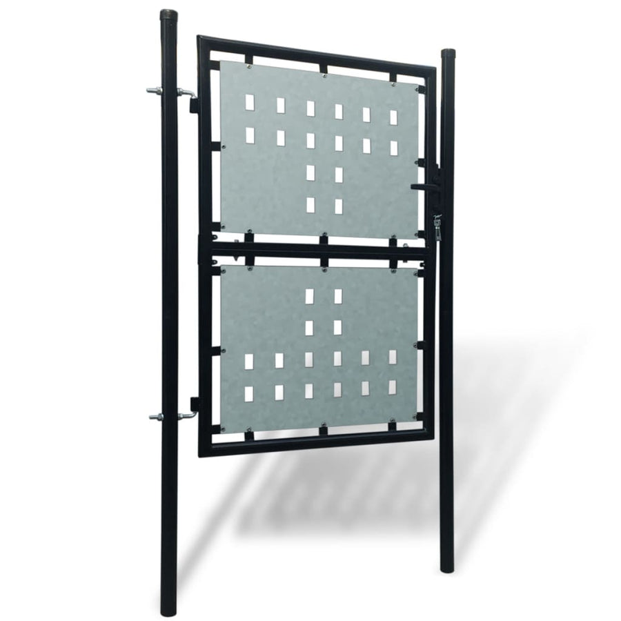 Poort enkel 100x200 cm zwart 100 x 200 cm