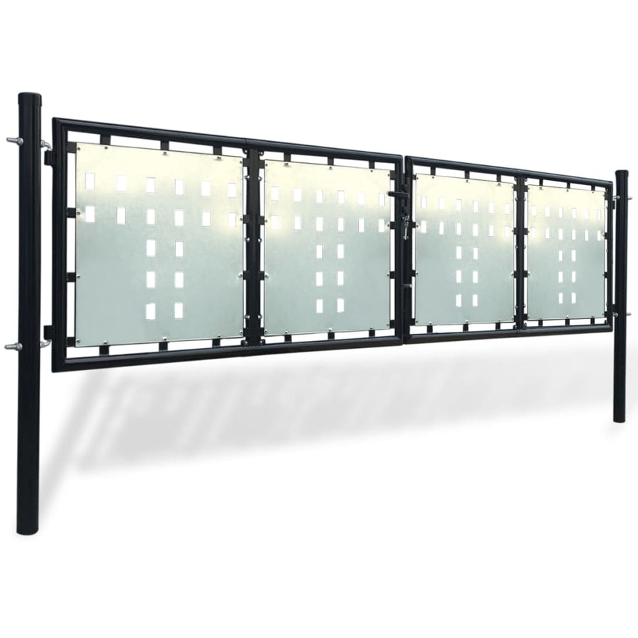Poort enkel 300x125 cm zwart 300 x 125 cm
