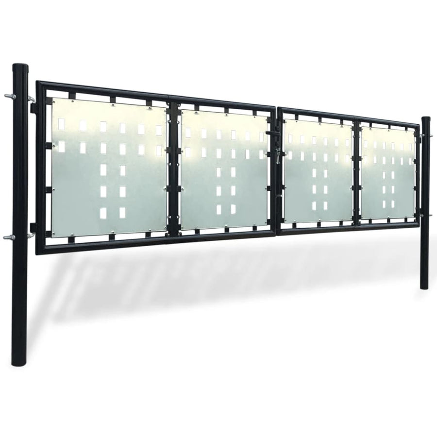 Poort enkel 300x150 cm zwart 300 x 150 cm