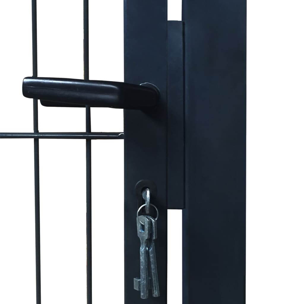 Poort dubbelstaafmat (enkel) 106x190 cm antracietgrijs 106 x 190 cm Grijs