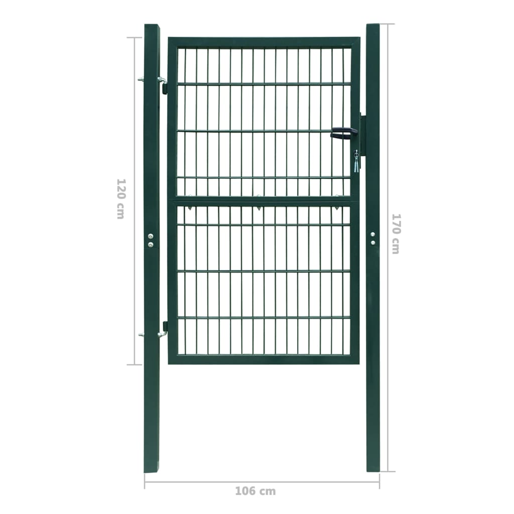Poort dubbelstaafmat (enkel) 106x170 cm groen 106 x 170 cm Groen