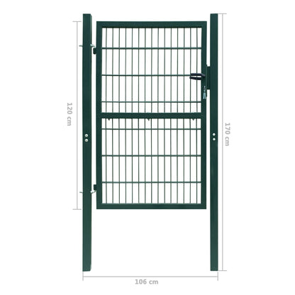Poort dubbelstaafmat (enkel) 106x170 cm groen 106 x 170 cm Groen