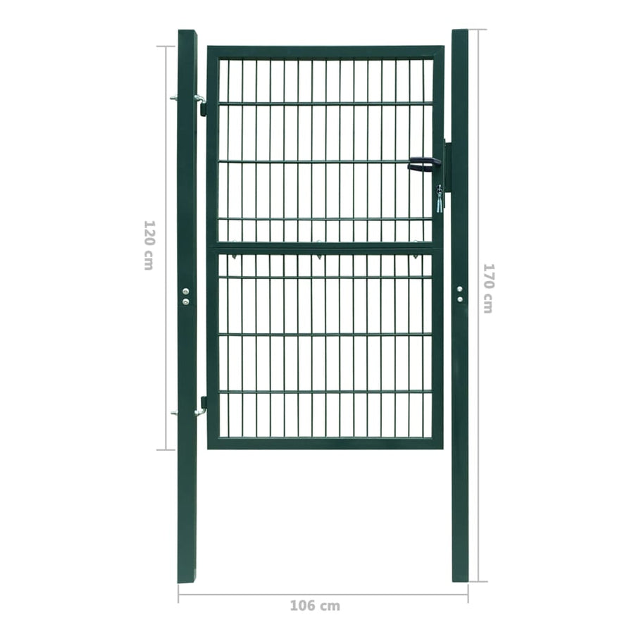 Poort dubbelstaafmat (enkel) 106x170 cm groen 106 x 170 cm Groen