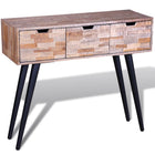 Wandtafel 87x31x75 cm gerecycled teakhout
