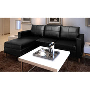Driezitsbank kunstleer zwart 188x122x77 cm