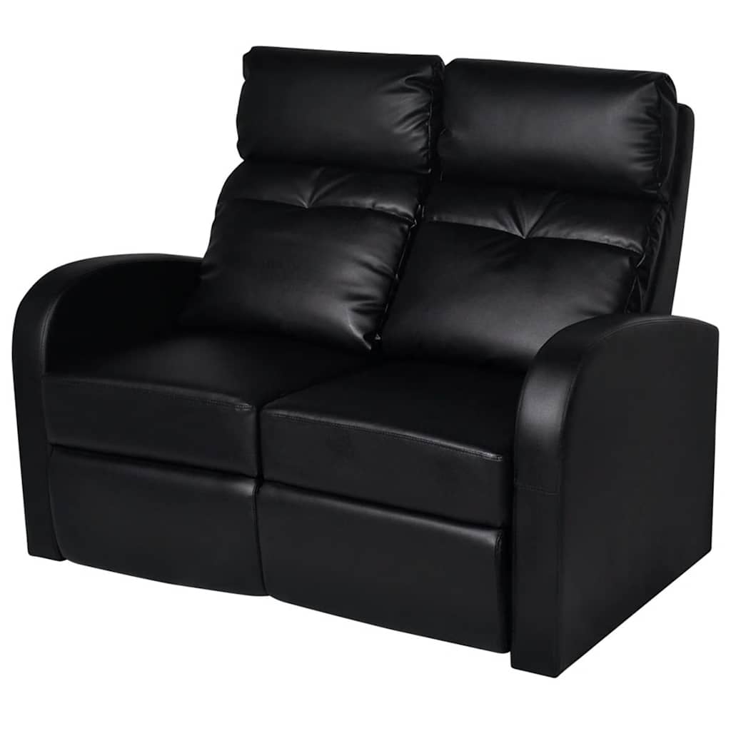 Dubbele Relaxfauteuil Zonder Middenleuning Kunstleer Zwart