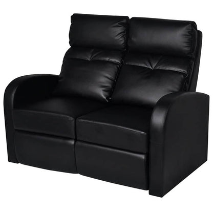 Dubbele Relaxfauteuil Zonder Middenleuning Kunstleer Zwart