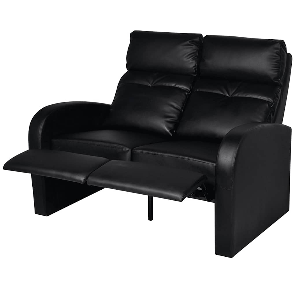 Dubbele Relaxfauteuil Zonder Middenleuning Kunstleer Zwart