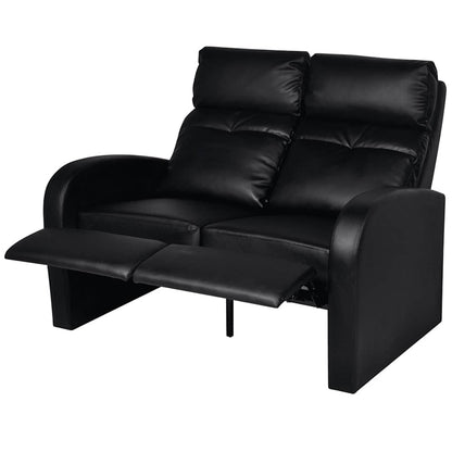 Dubbele Relaxfauteuil Zonder Middenleuning Kunstleer Zwart
