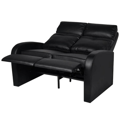 Dubbele Relaxfauteuil Zonder Middenleuning Kunstleer Zwart
