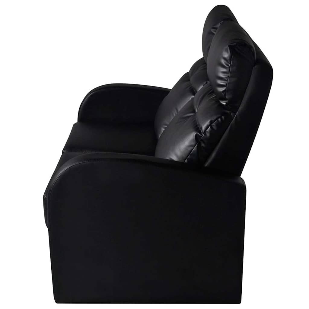 Dubbele Relaxfauteuil Zonder Middenleuning Kunstleer Zwart