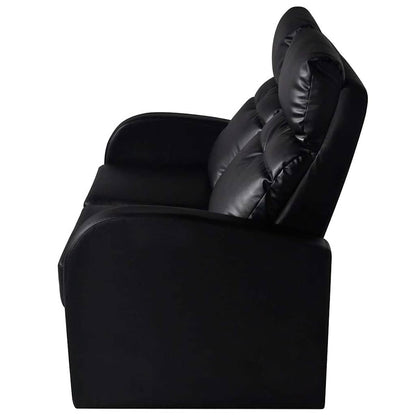 Dubbele Relaxfauteuil Zonder Middenleuning Kunstleer Zwart