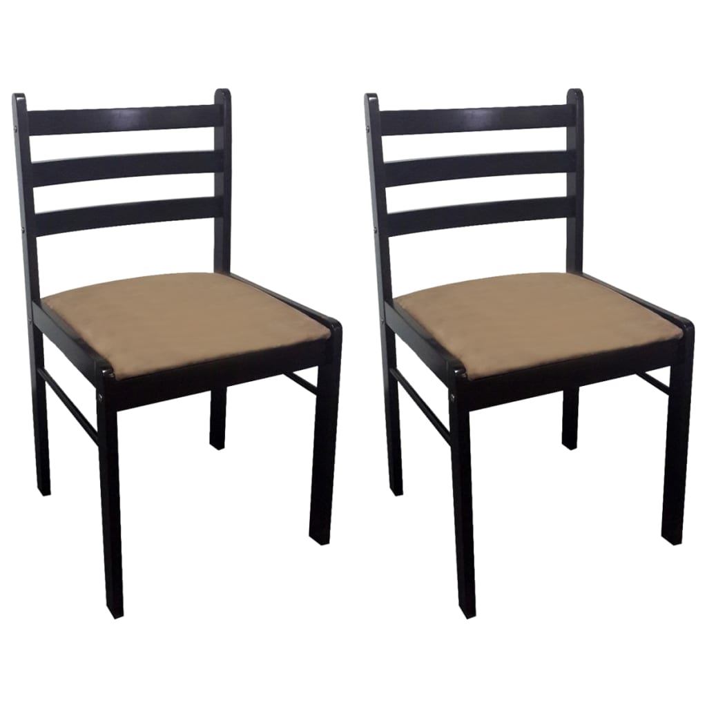 Eetkamerstoelen Massief Rubberwood En Fluweel 2 Bruin