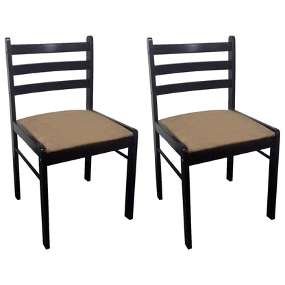 Eetkamerstoelen Massief Rubberwood En Fluweel 2 Bruin