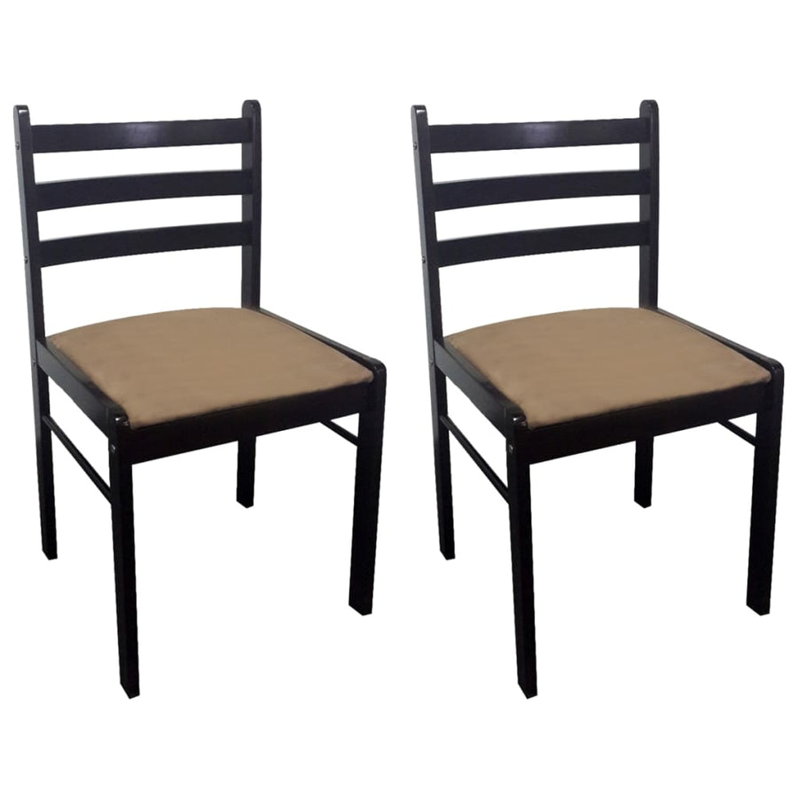 Eetkamerstoelen Massief Rubberwood En Fluweel 2 Bruin