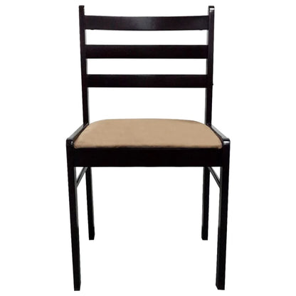 Eetkamerstoelen Massief Rubberwood En Fluweel 2 Bruin