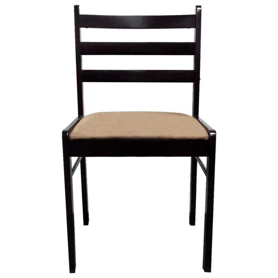 Eetkamerstoelen Massief Rubberwood En Fluweel 2 Bruin