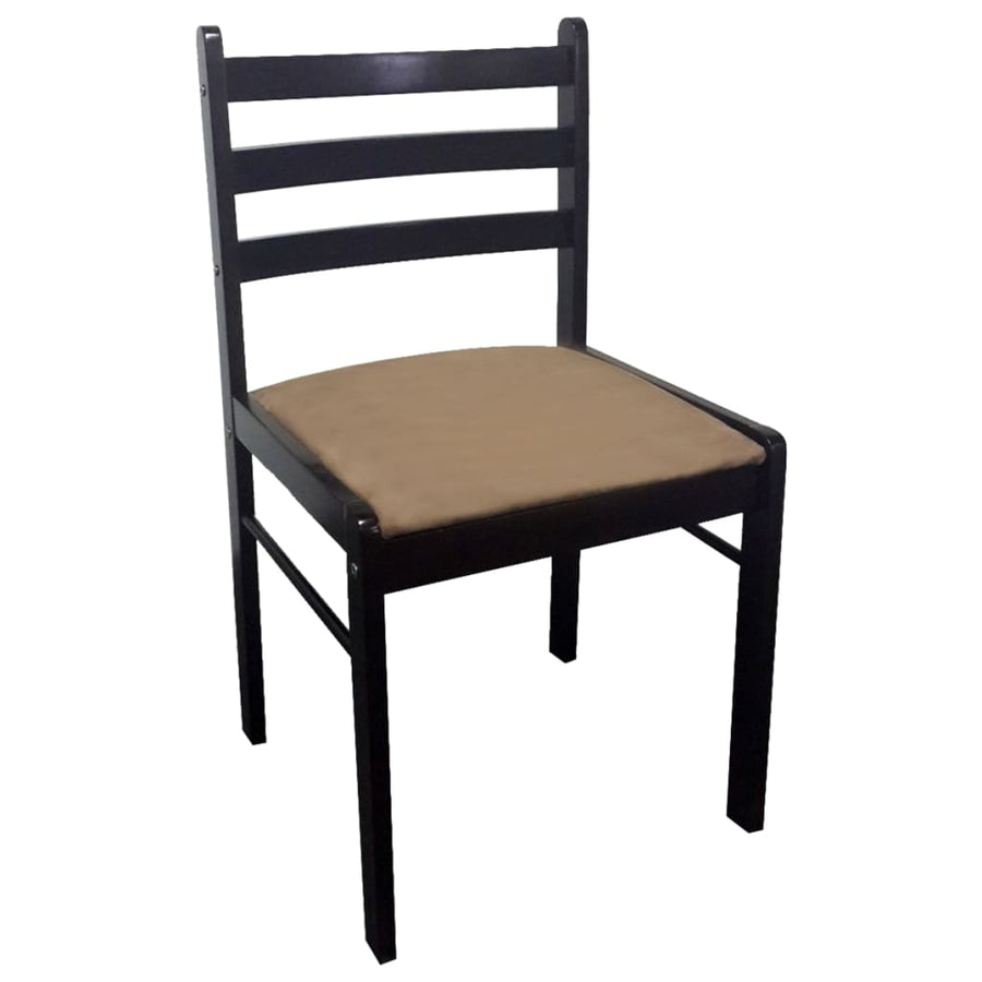 Eetkamerstoelen Massief Rubberwood En Fluweel 2 Bruin