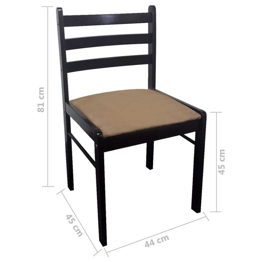 Eetkamerstoelen Massief Rubberwood En Fluweel 2 Bruin