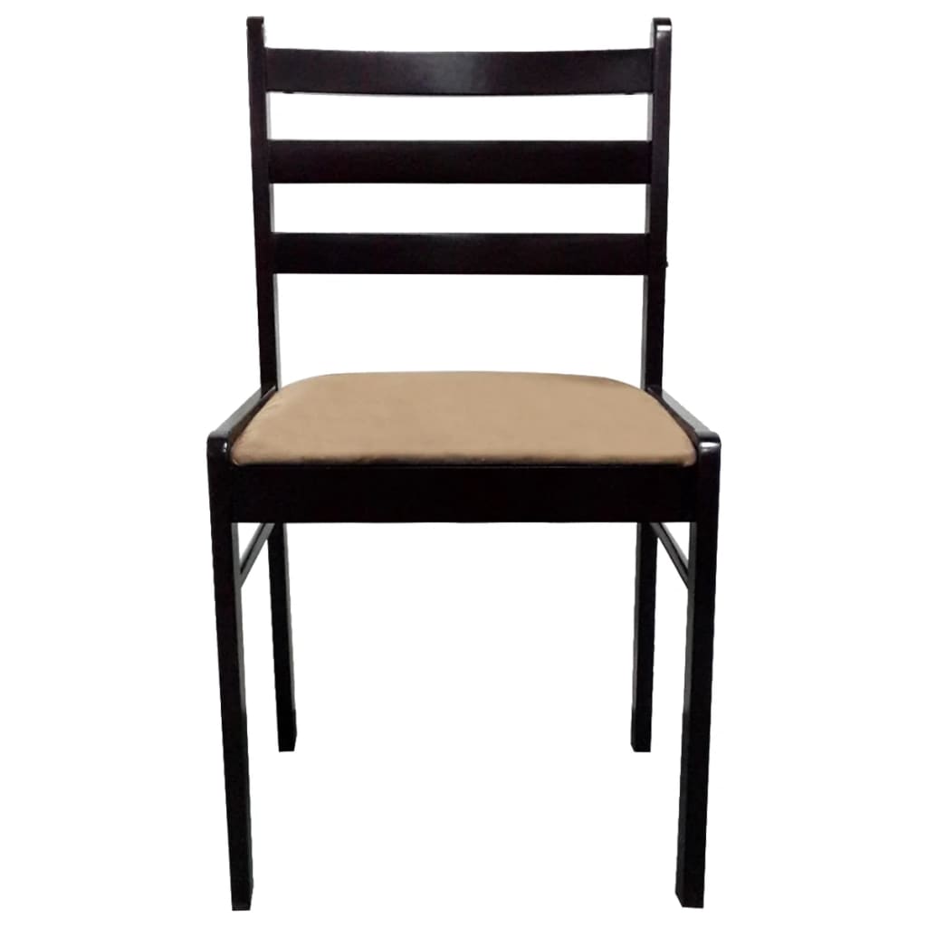 Eetkamerstoelen Massief Rubberwood En Fluweel 4 Bruin