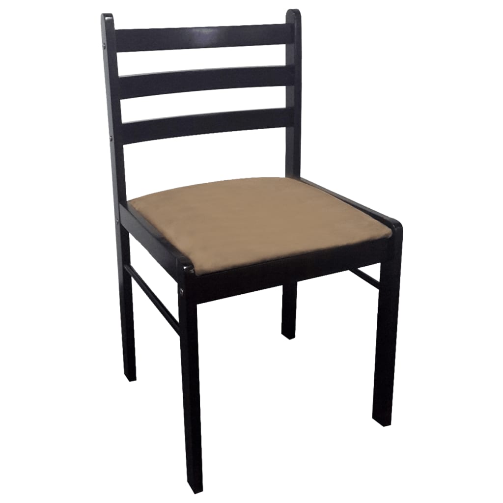 Eetkamerstoelen Massief Rubberwood En Fluweel 4 Bruin