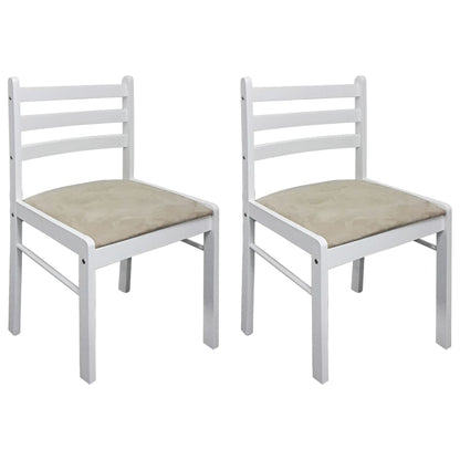 Eetkamerstoelen Massief Rubberwood En Fluweel 2 Wit