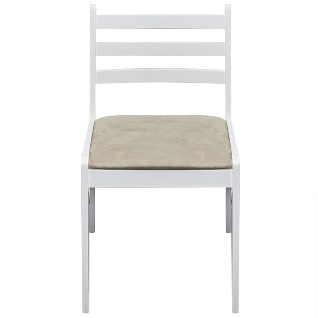 Eetkamerstoelen Massief Rubberwood En Fluweel 2 Wit