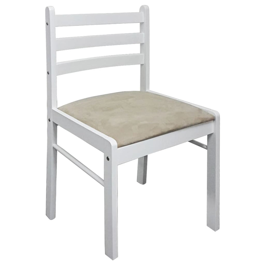 Eetkamerstoelen Massief Rubberwood En Fluweel 2 Wit