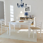 Eetkamerstoelen 2 st massief rubberwood wit