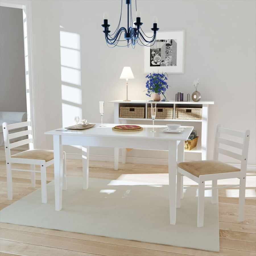 Eetkamerstoelen Massief Rubberwood En Fluweel 2 Wit