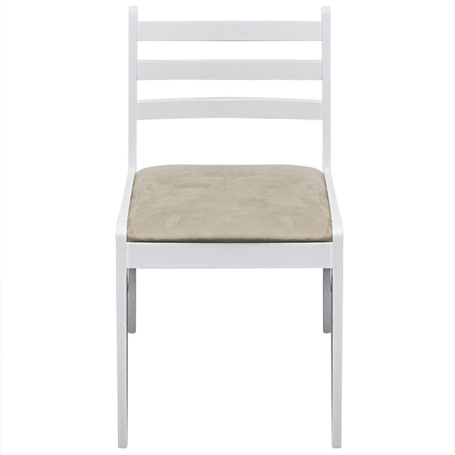 Eetkamerstoelen Massief Rubberwood En Fluweel 4 Wit
