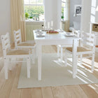 Eetkamerstoelen 4 st massief rubberwood wit