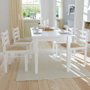 Eetkamerstoelen 4 st massief rubberwood wit