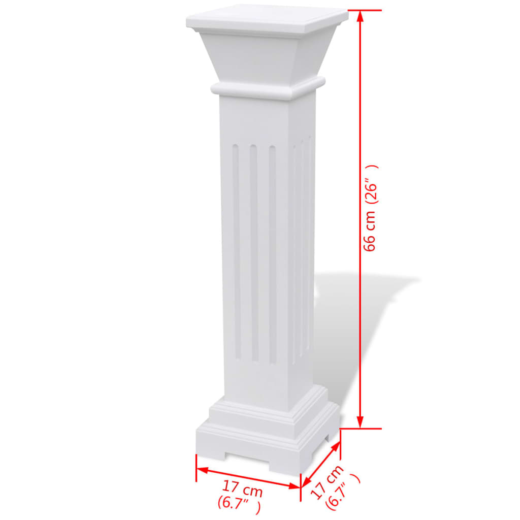 Plantenstandaard Klassieke Zuil Mdf Wit