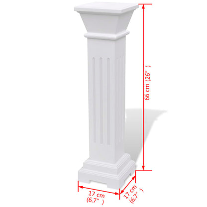 Plantenstandaard Klassieke Zuil Mdf Wit