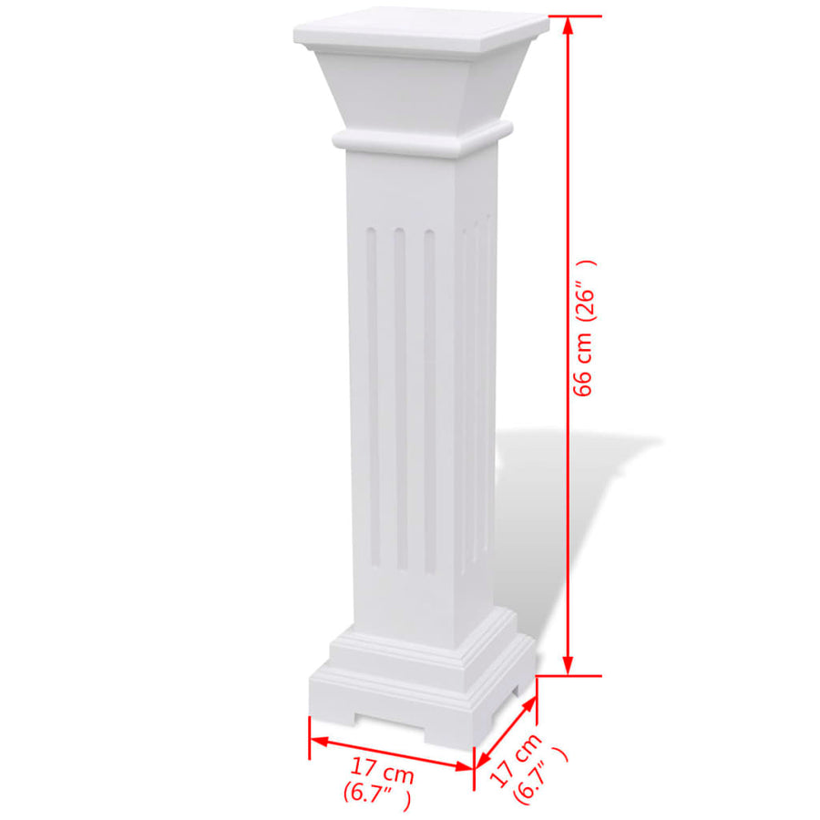 Plantenstandaard Klassieke Zuil Mdf Wit