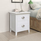Nachtkastjes 2 stuks 2 lades wit 38x28x45 cm