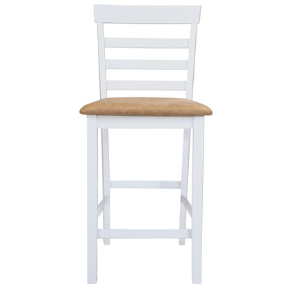 Bartafel en 4 barstoelen set hout wit