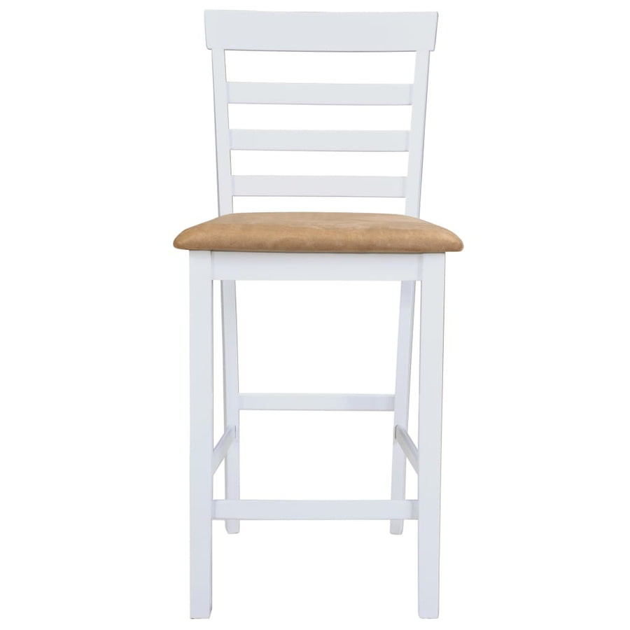 Bartafel en 4 barstoelen set hout wit