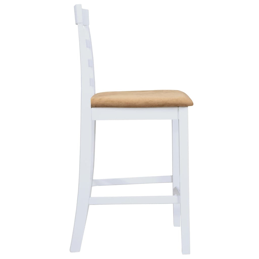 Bartafel en 4 barstoelen set hout wit