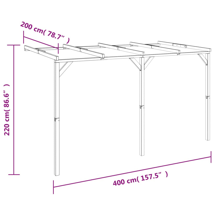 Pergola 2X4X2,2 M Hout