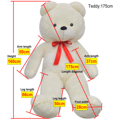Teddybeer Xxl 160 Cm Zacht Pluche Wit