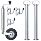 Jockey wheel with 2 support tubes and 3 clamps 48 mm